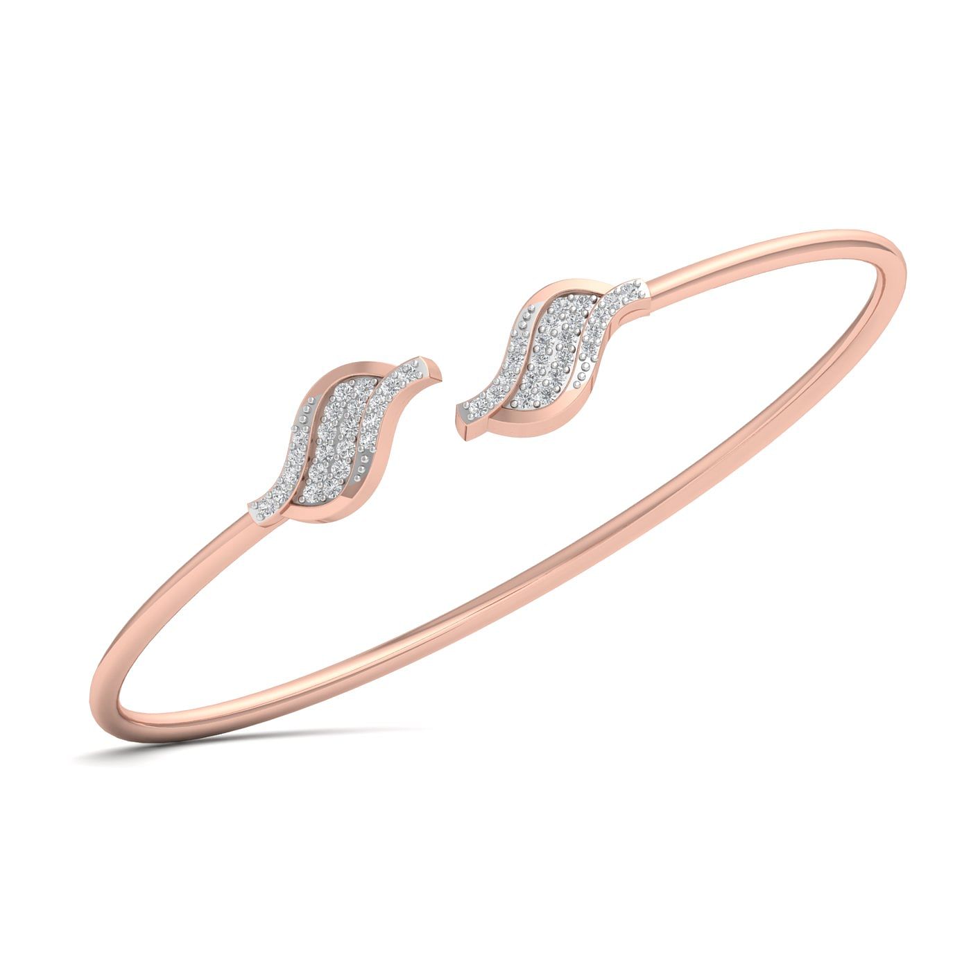 Dual Leofe Diamond Bracelet Daily Wear Bracelet With Rose Gold