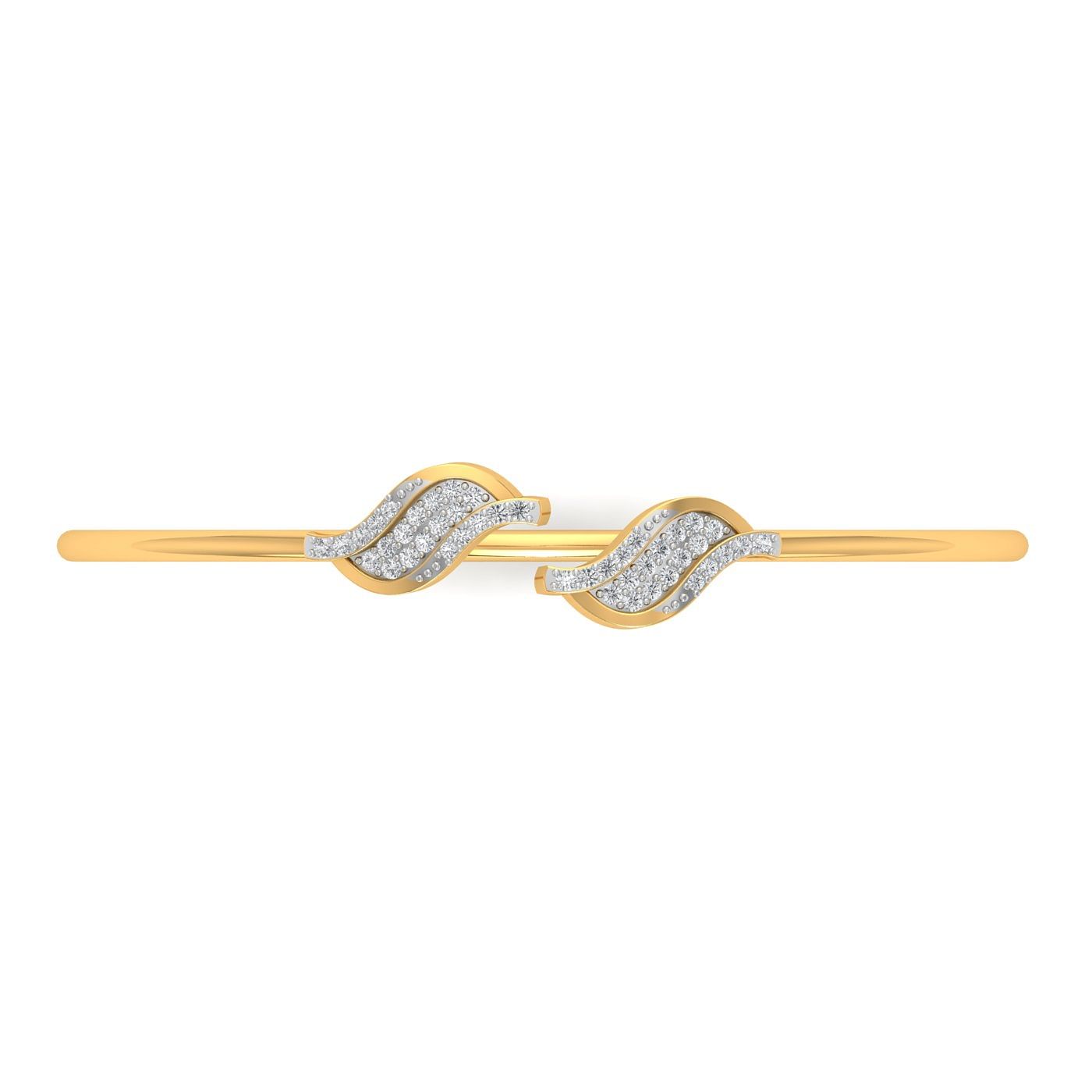 Dual Leofe Diamond Bracelet Daily Wear Bracelet With Yellow Gold