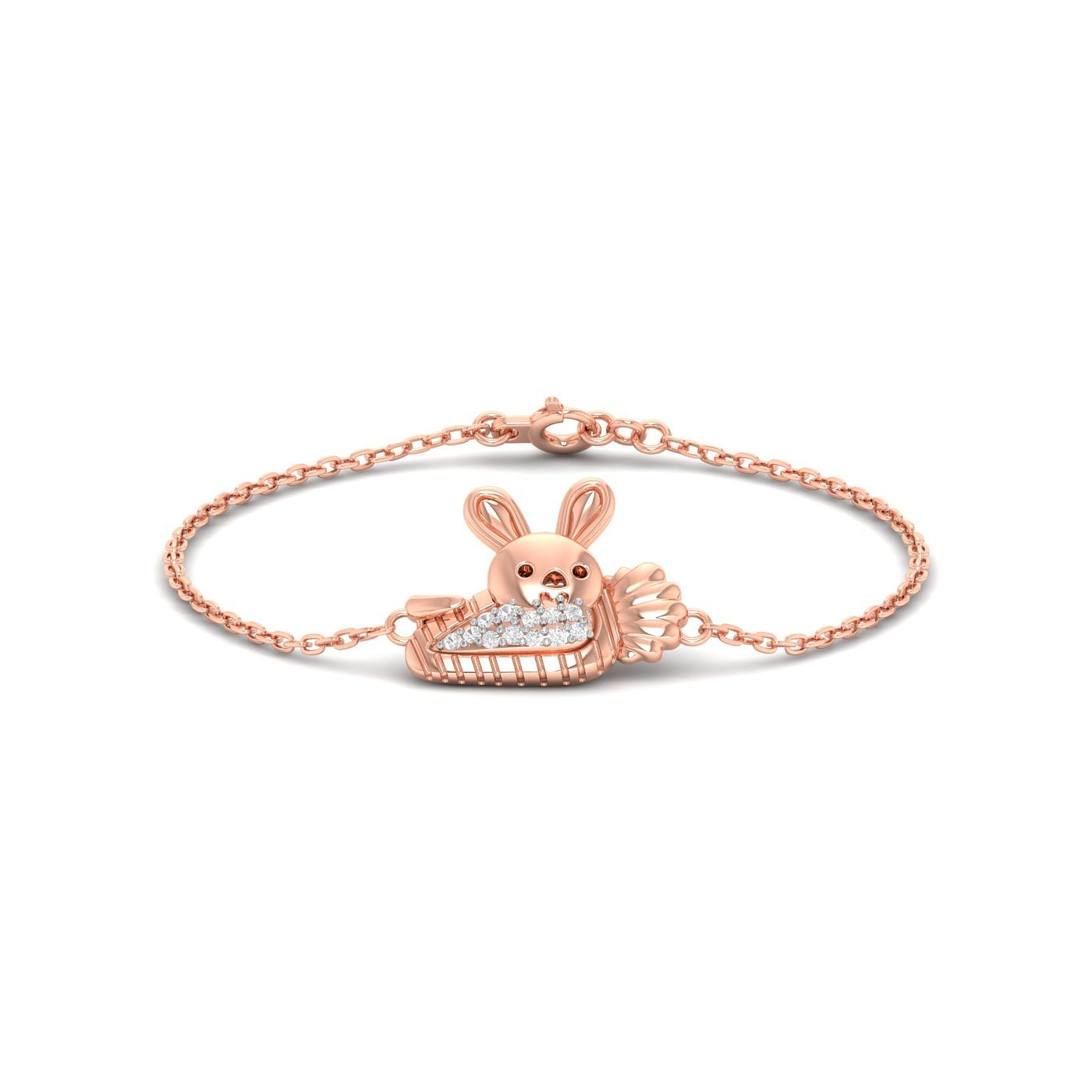 Rose Gold Funny Bunny Diamond Bracelet