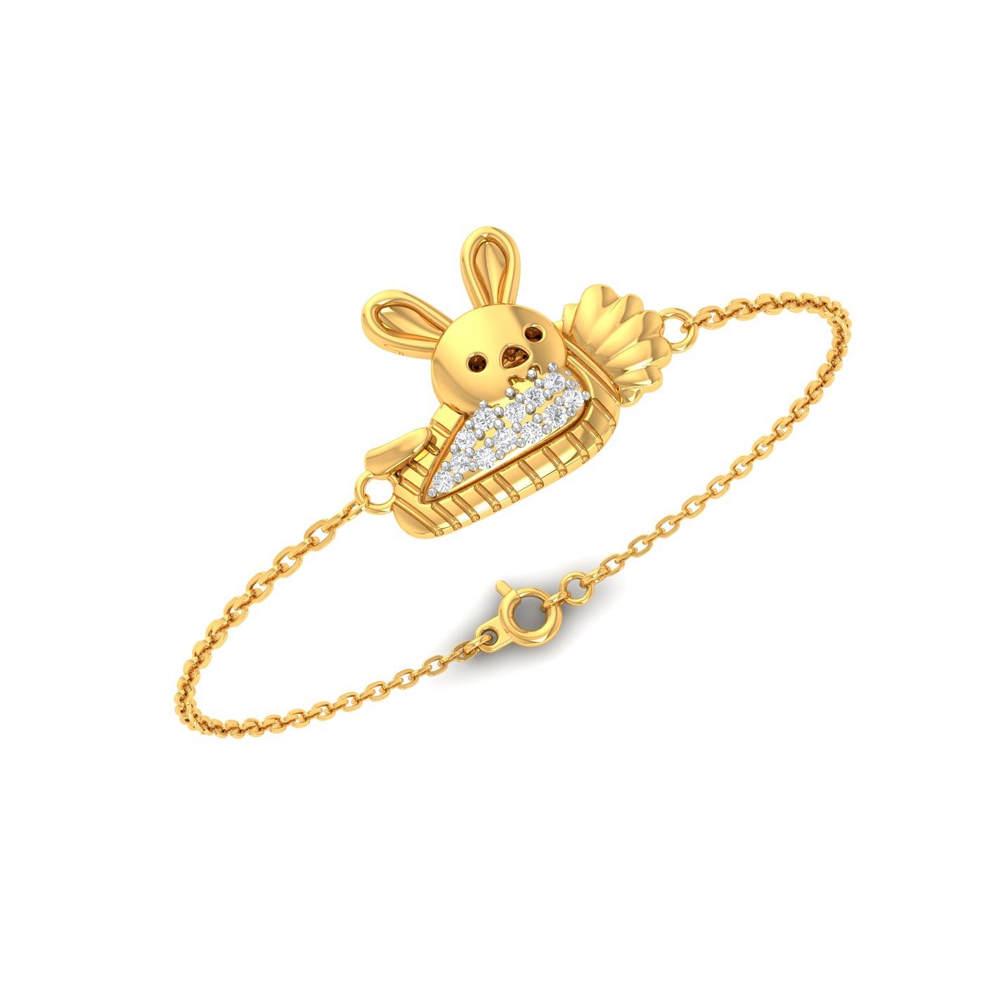 Yellow Gold Funny Bunny Diamond Bracelet