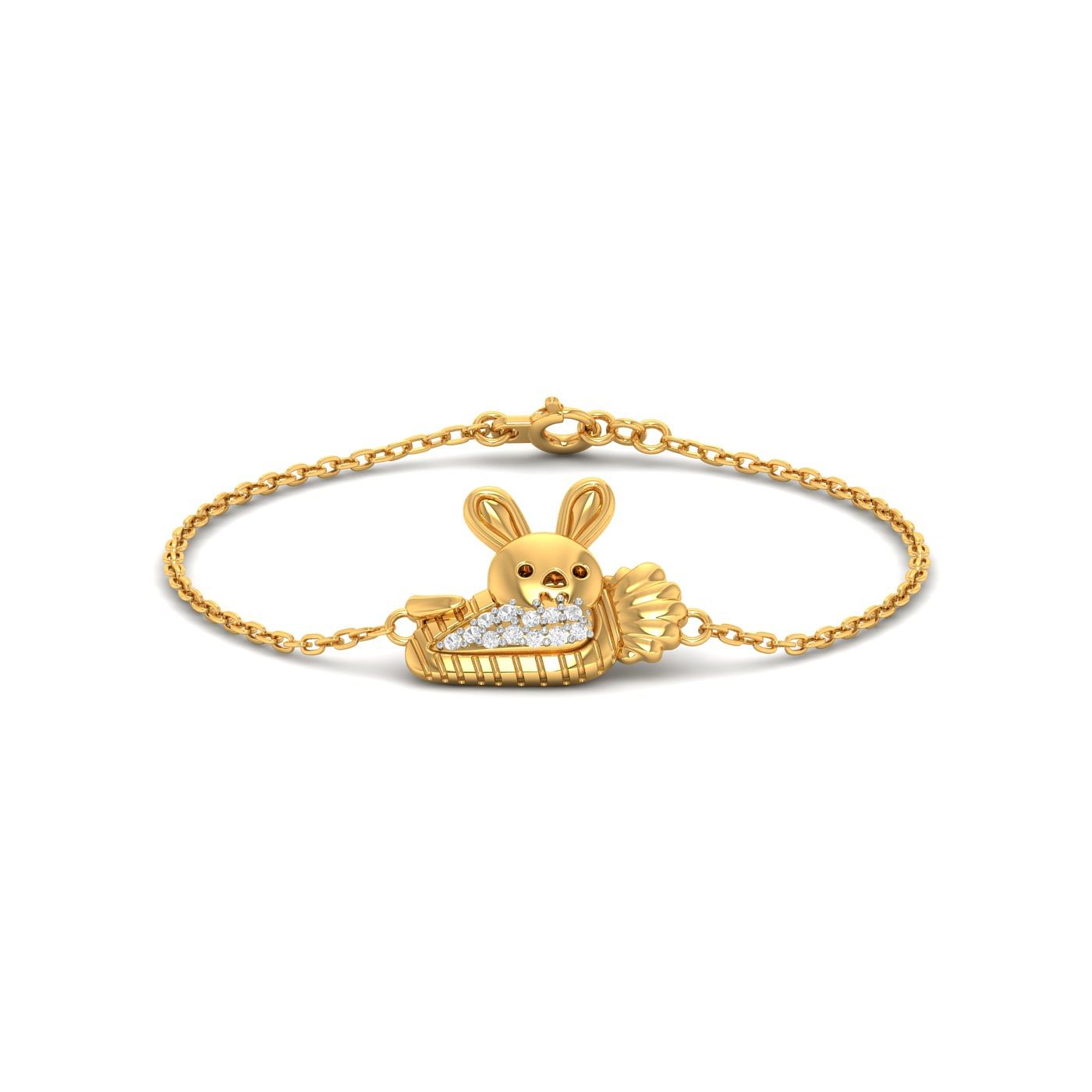 Yellow Gold Funny Bunny Diamond Bracelet