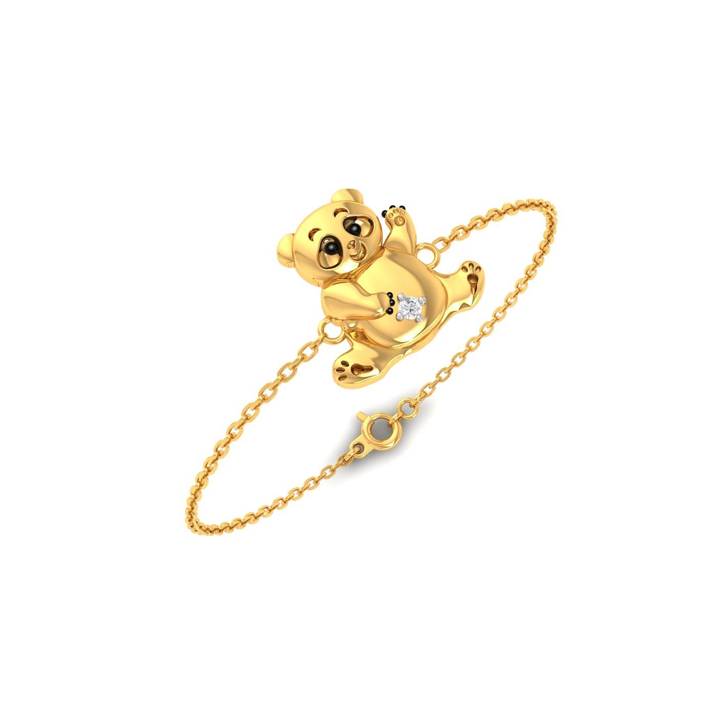 Yellow gold Lil Panda Kids Gold Bracelet