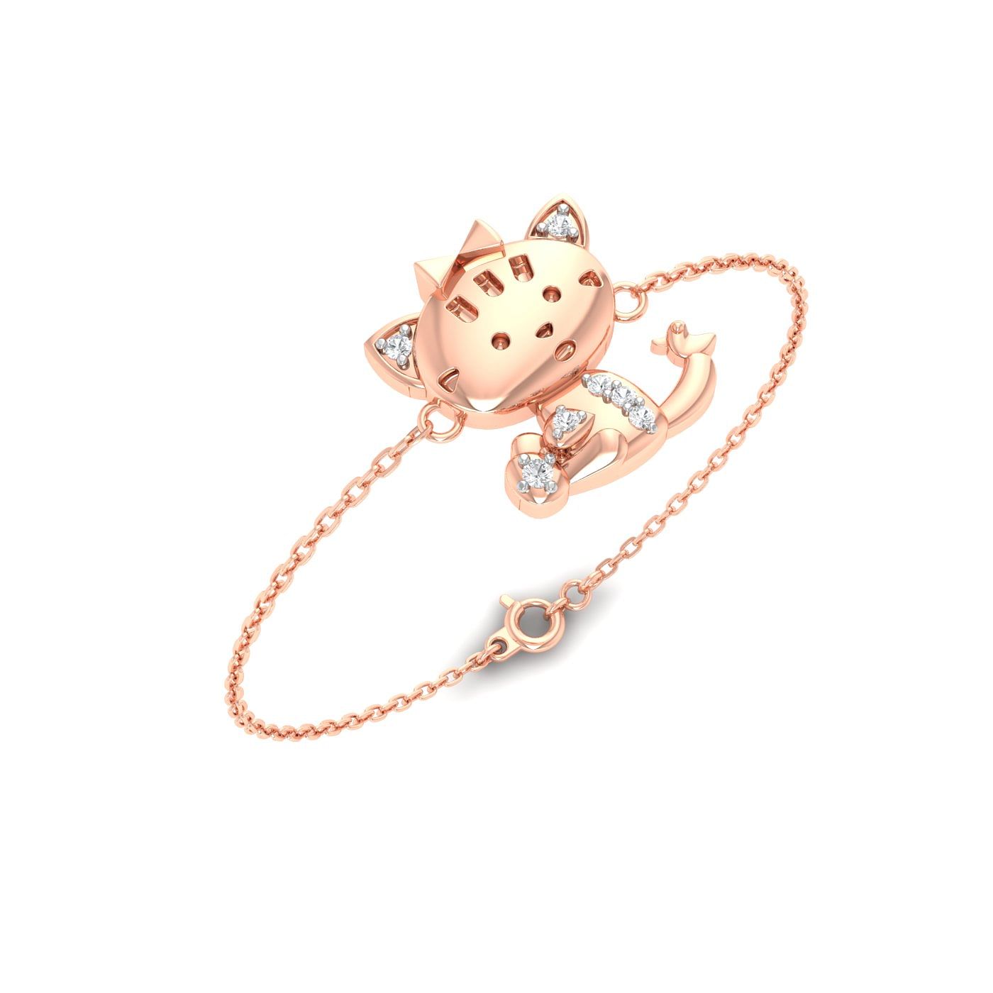 Rose Gold Kitty Gold Kids Bracelet