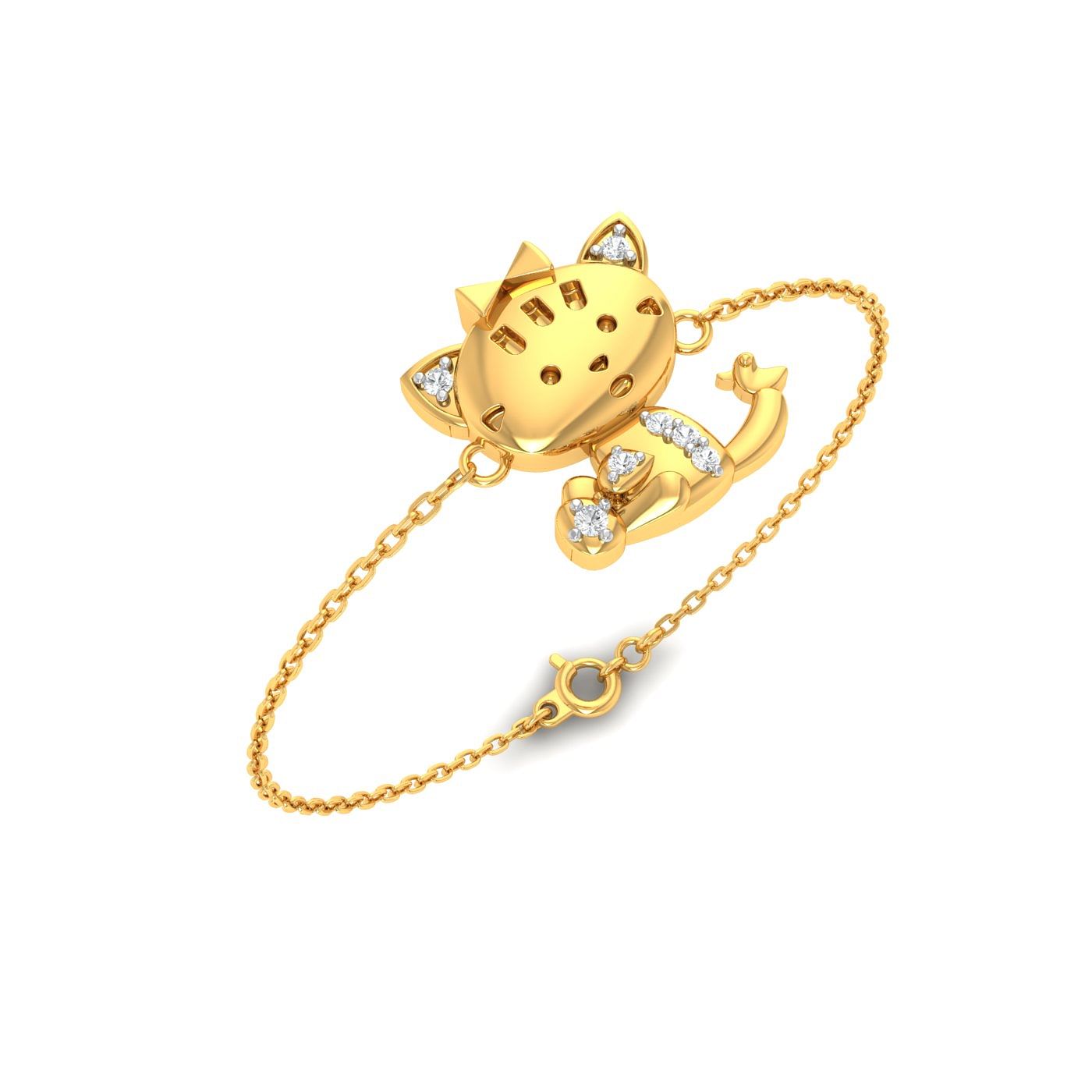 Yellow Gold Kitty Gold Kids Bracelet
