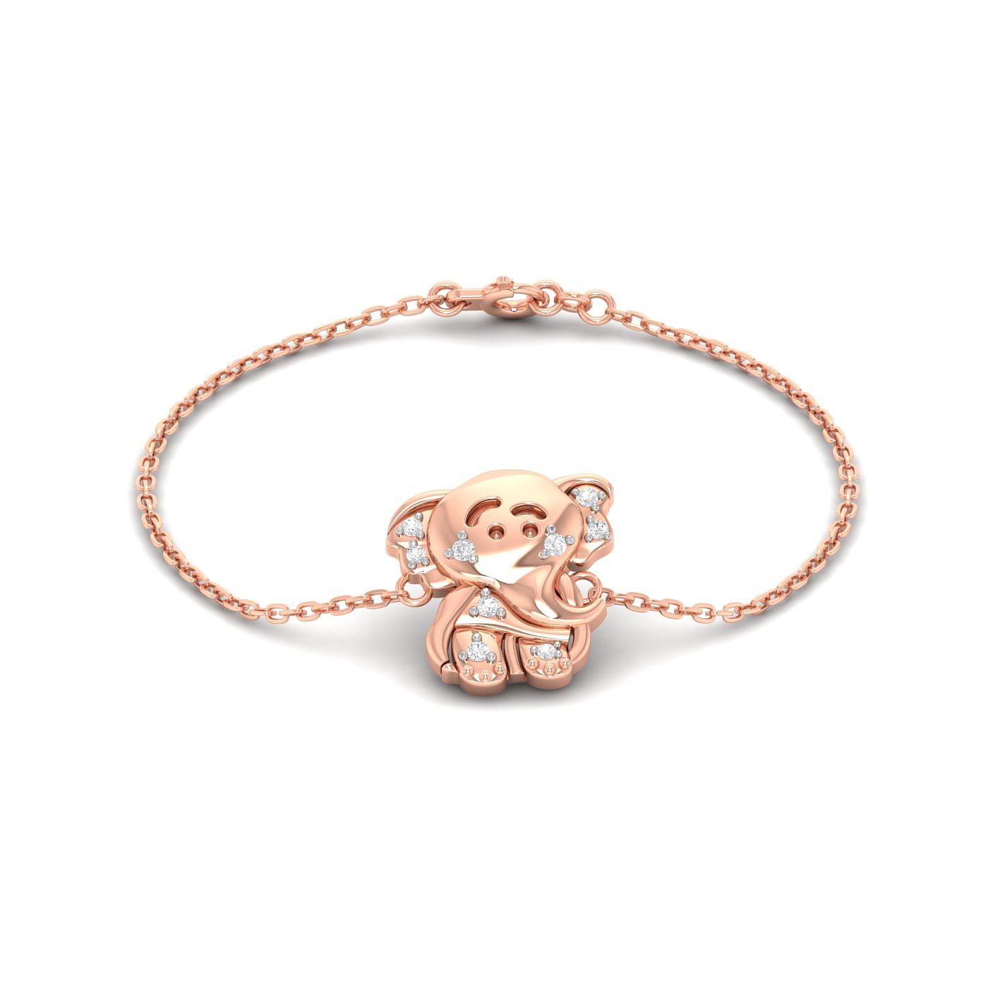 Rose Gold Baby Elephant Kids Bracelet