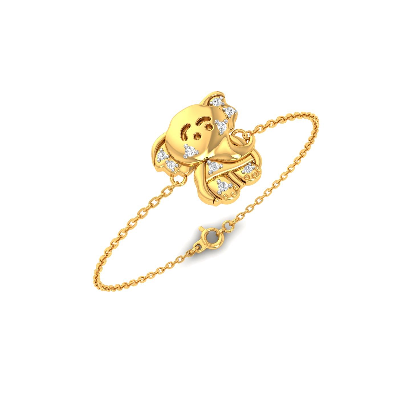 Yellow Gold Baby Elephant Kids Bracelet