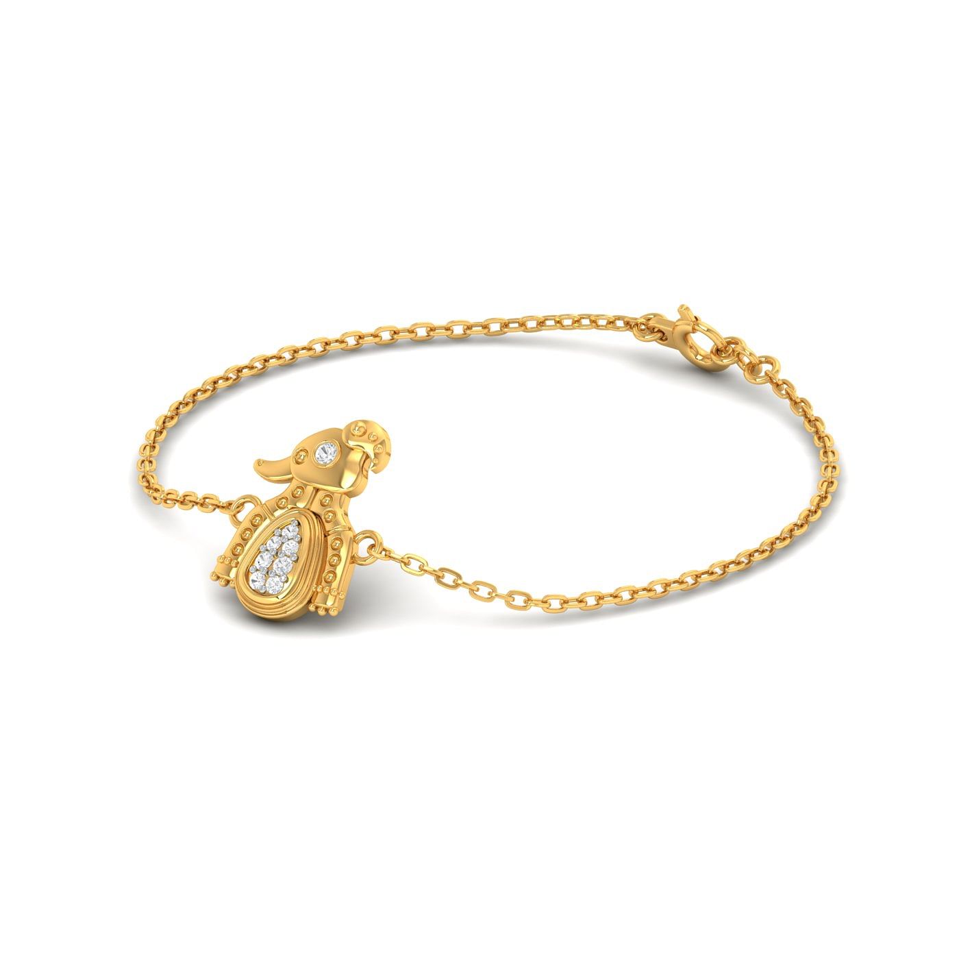 Yellow Gold Ducky Diamond Kids Gold Bracelet