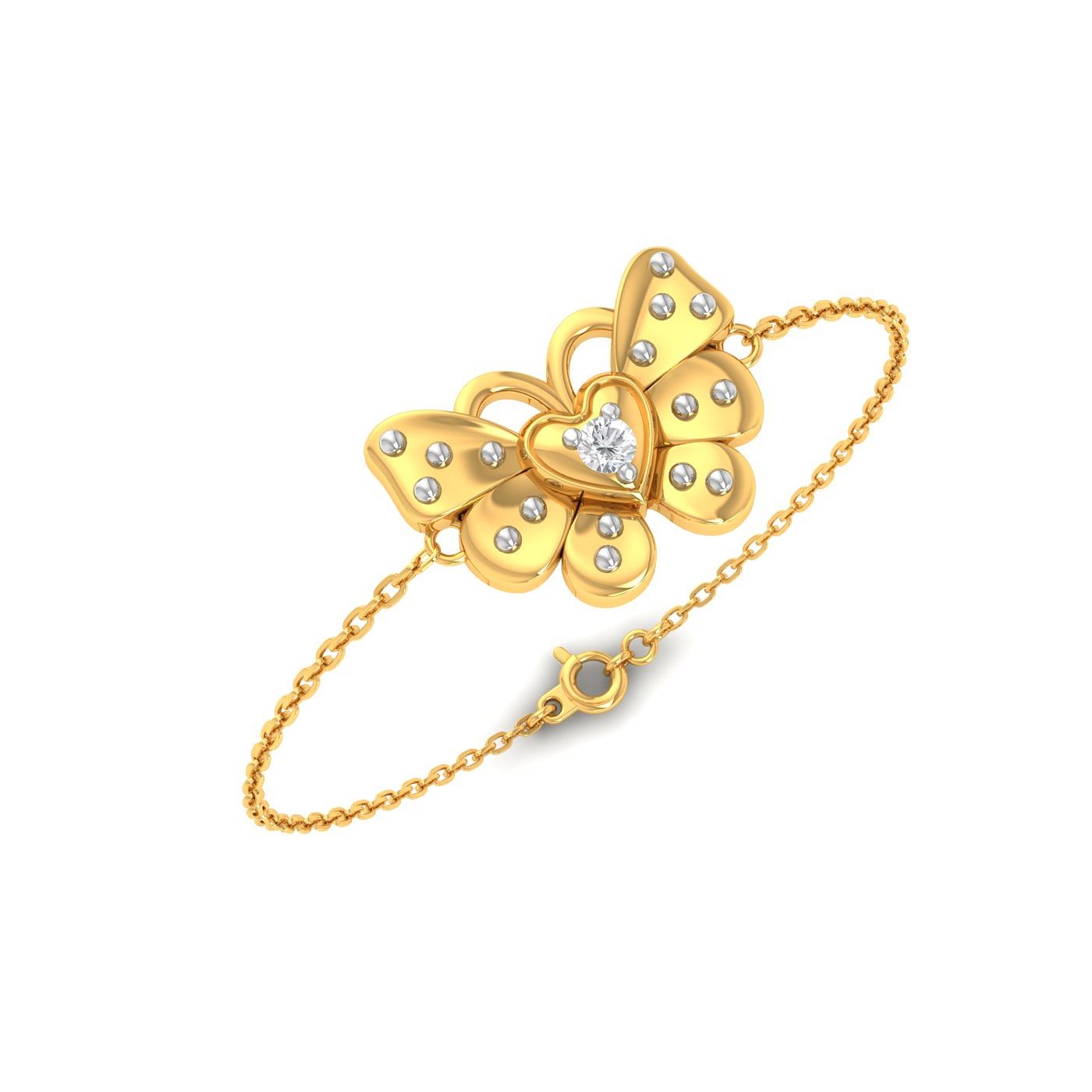 Yellow Gold Love Butterfly Baby Gold Bracelet