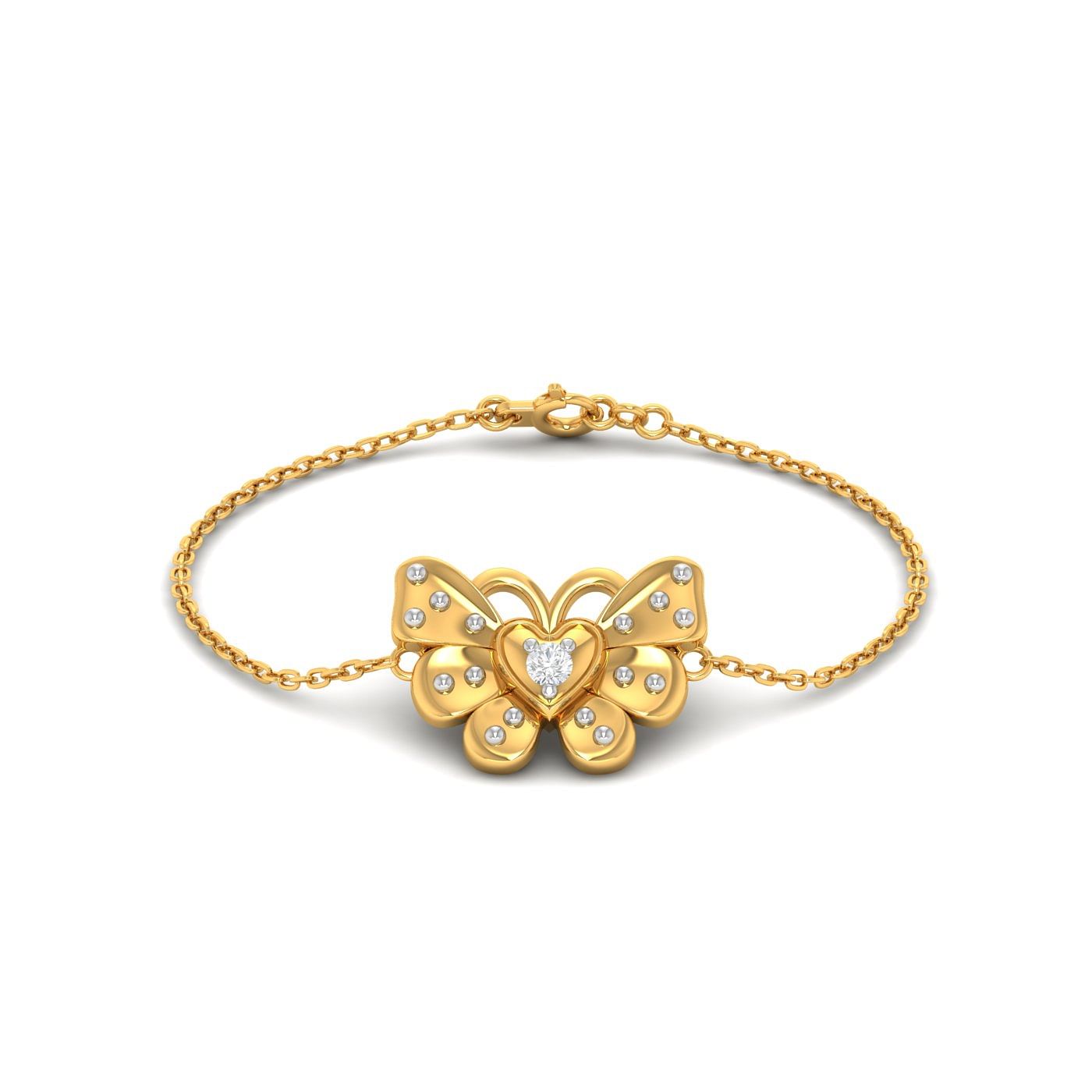 Yellow Gold Love Butterfly Baby Gold Bracelet