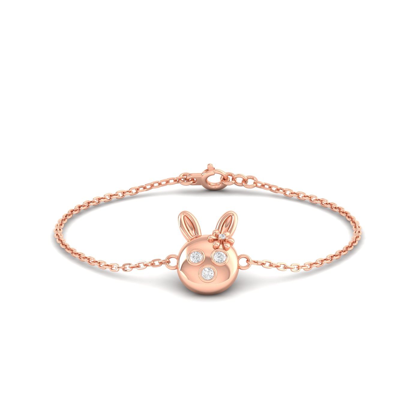 Rose Gold Bunny Kids Gold Bracelet