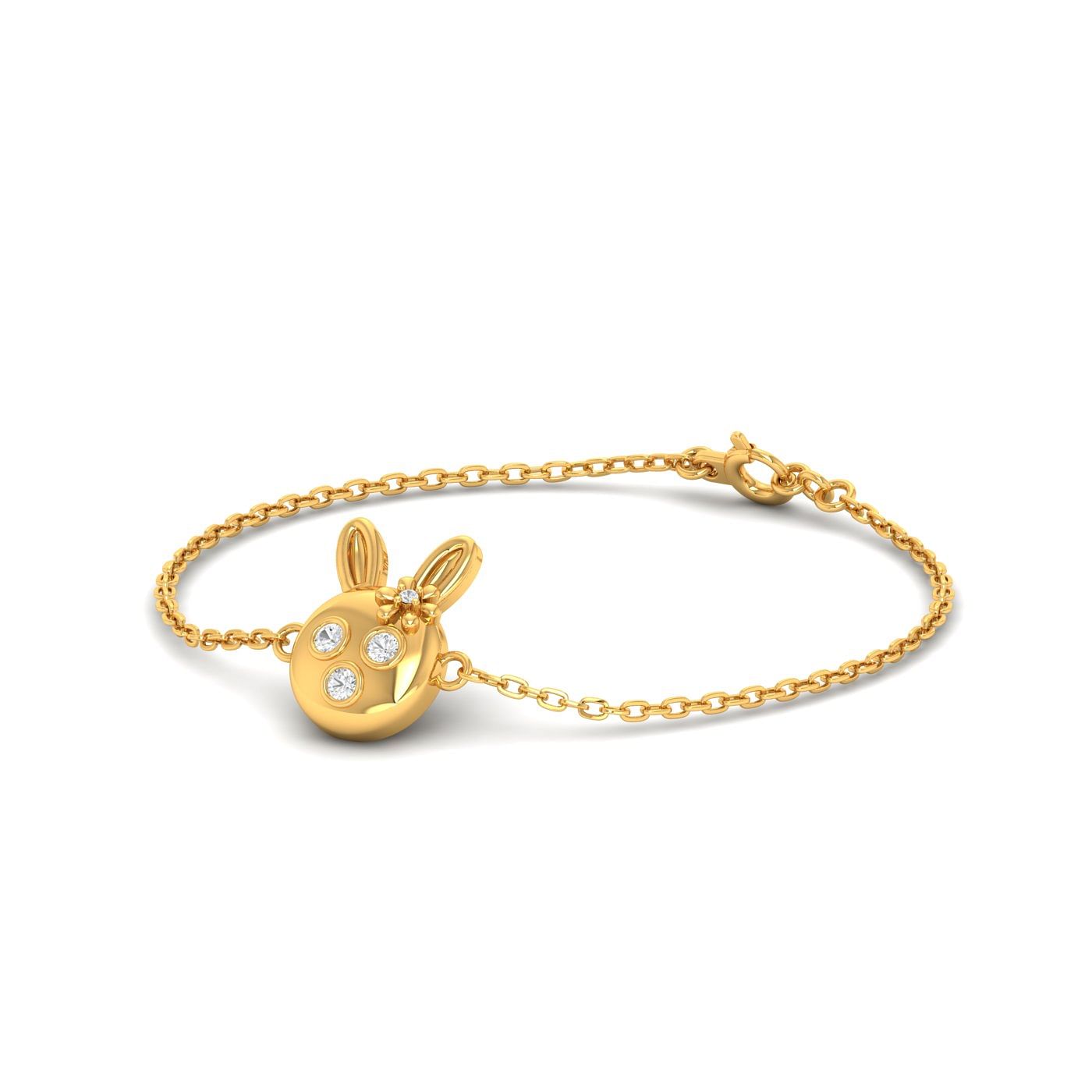 Yellow Gold Bunny Kids Gold Bracelet