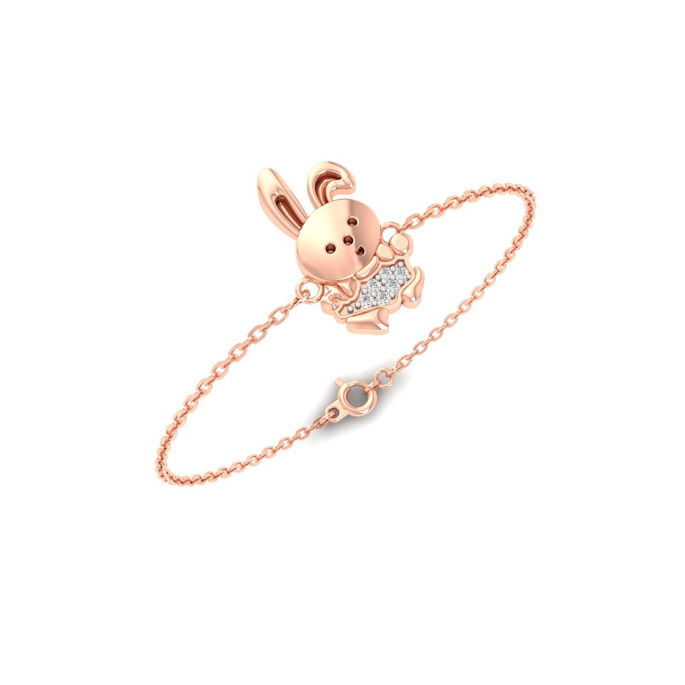 Rose Gold Cutie Bunny Gold Bracelet