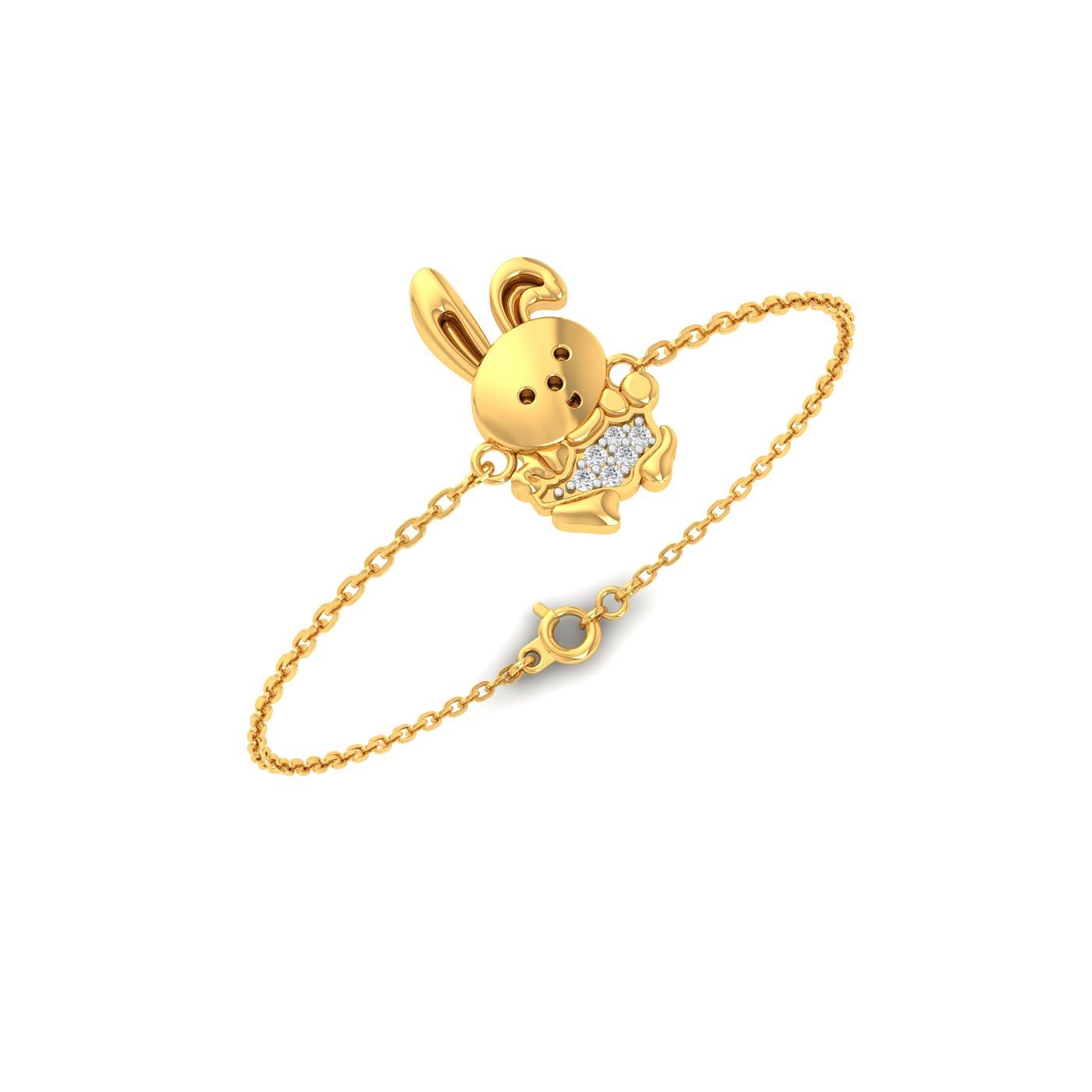 Yellow Gold Cutie Bunny Gold Bracelet