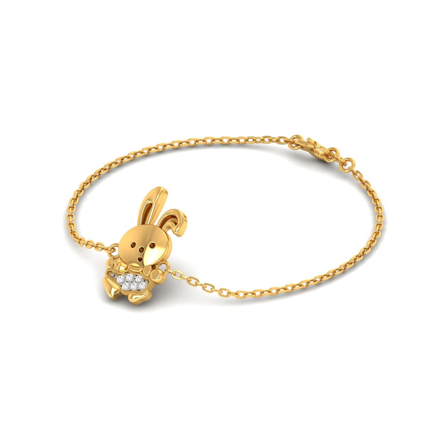 Yellow Gold Cutie Bunny Gold Bracelet