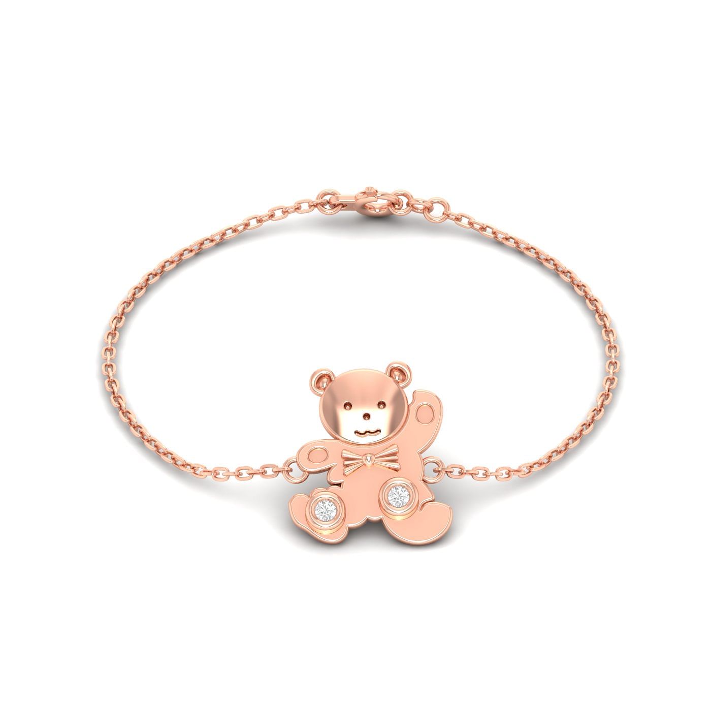 Rose Gold Teddy Kids Chain Gold Bracelet