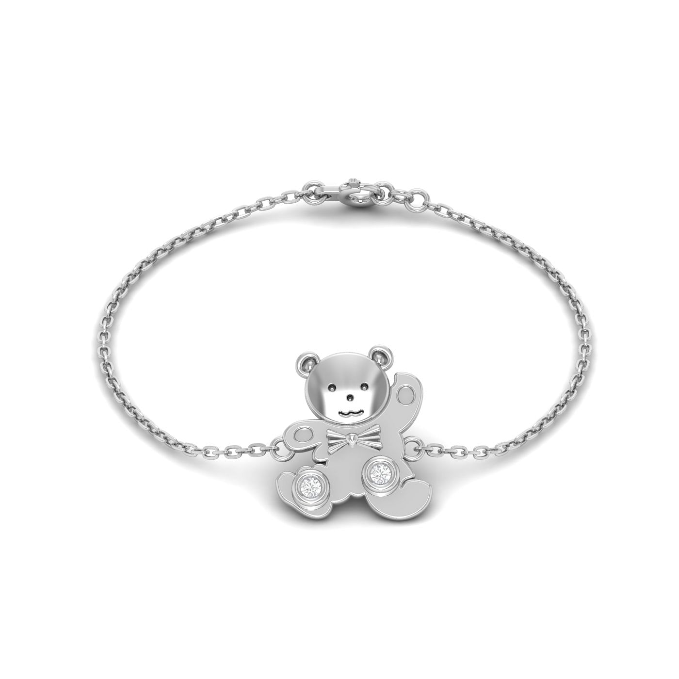 White Gold Teddy Kids Chain Gold Bracelet