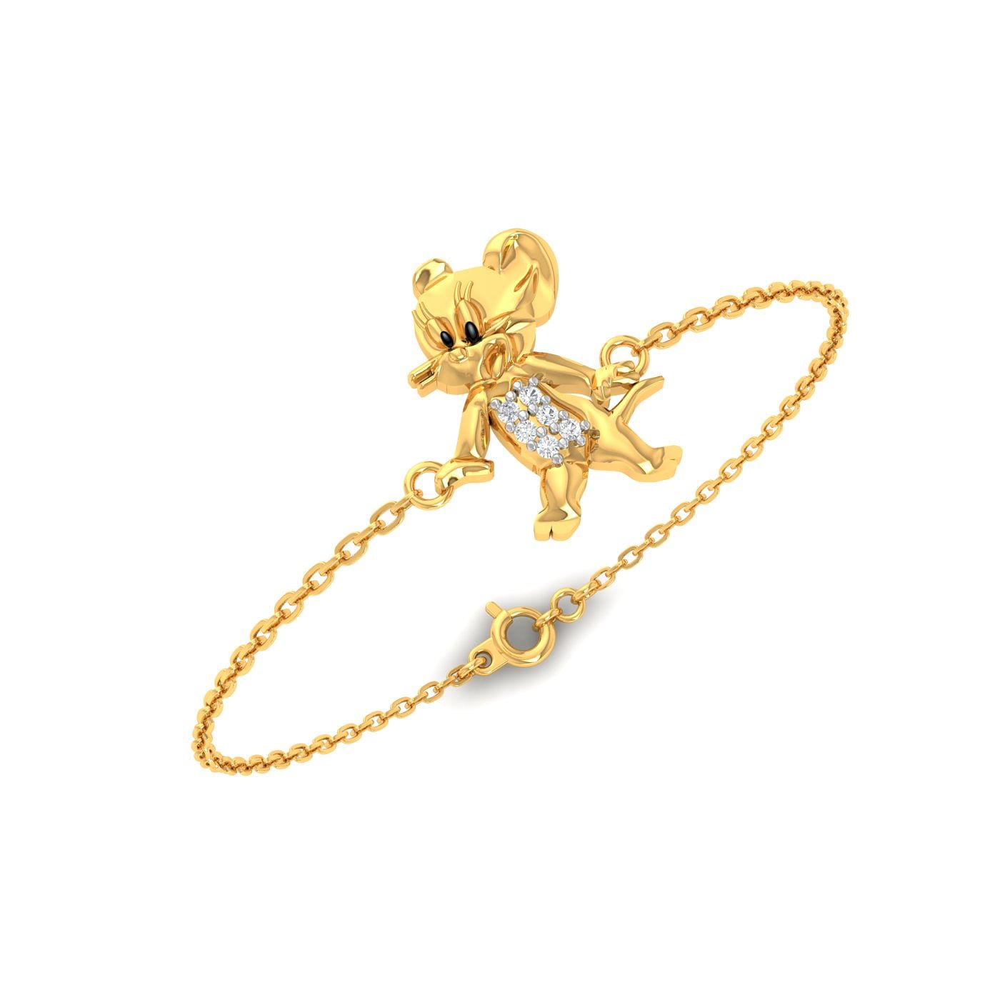 Yellow Gold Jerry Diamond Gold Kids Bracelet