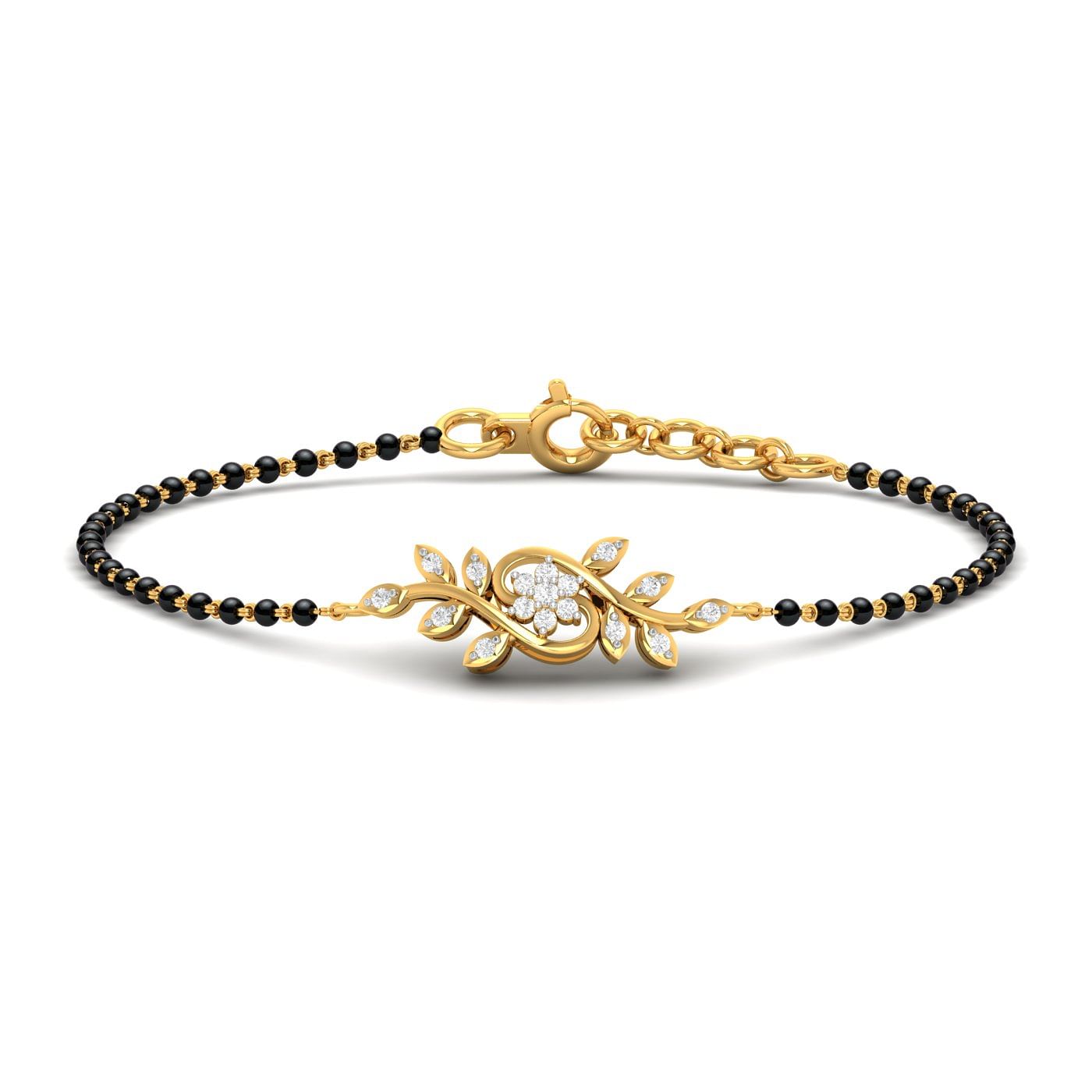 Yellow gold Leaves Style Mangalsutra Bracelet