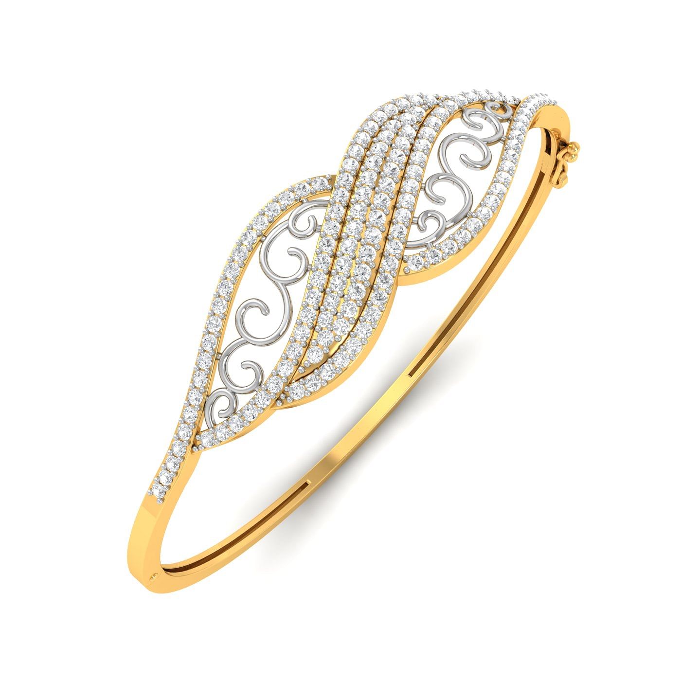 Yellow gold Bloom Twist Diamond Bracelet for women