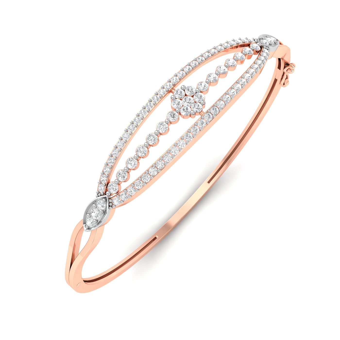 Rose gold Three Layer Diamond Bracelet for women
