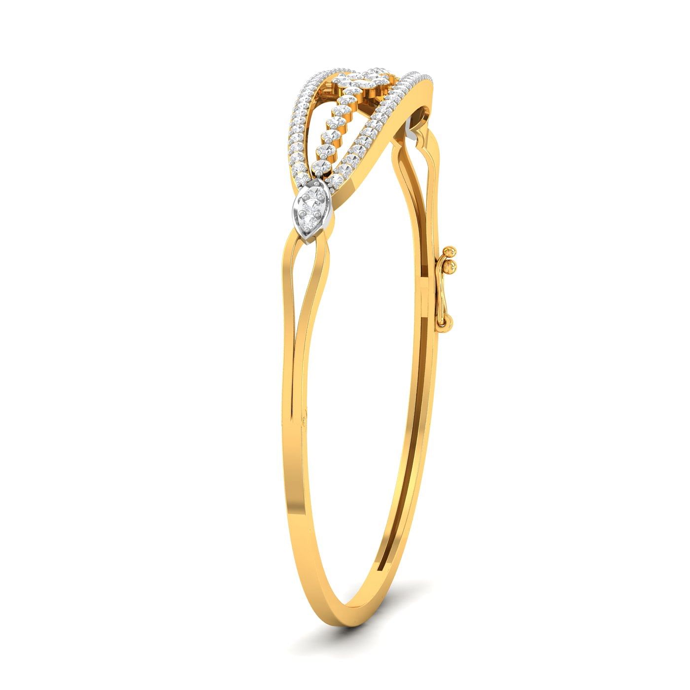 Yellow gold Three Layer Diamond Bracelet for women