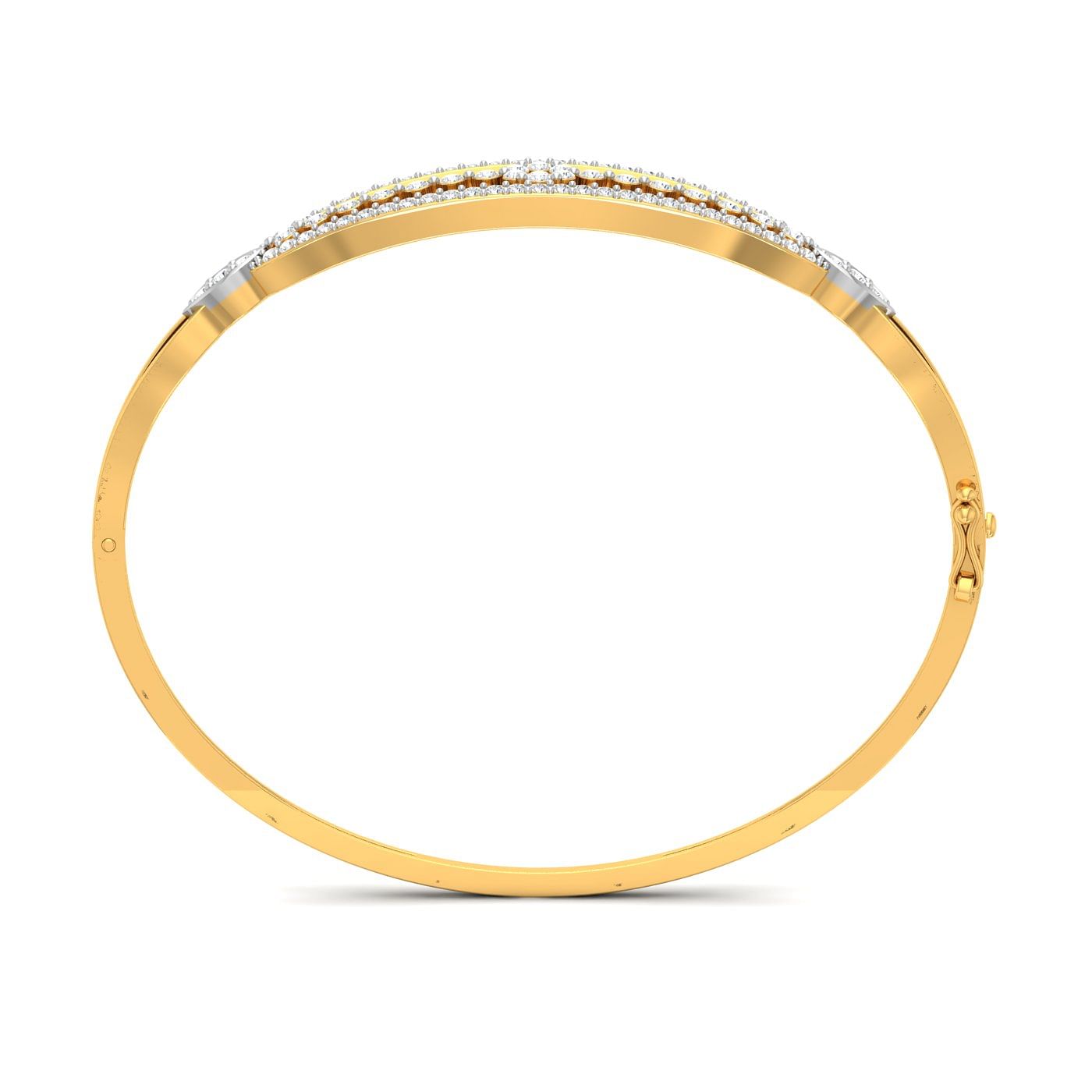 Yellow gold Three Layer Diamond Bracelet for women