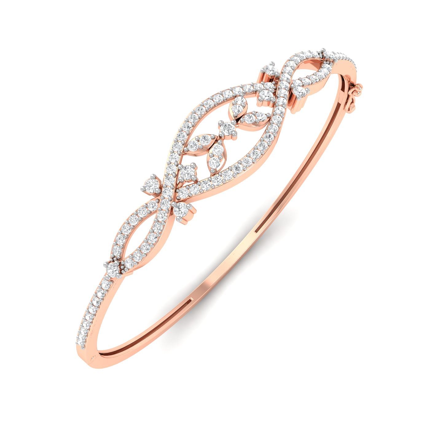 rose gold Twisted Diamond Bracelet for women