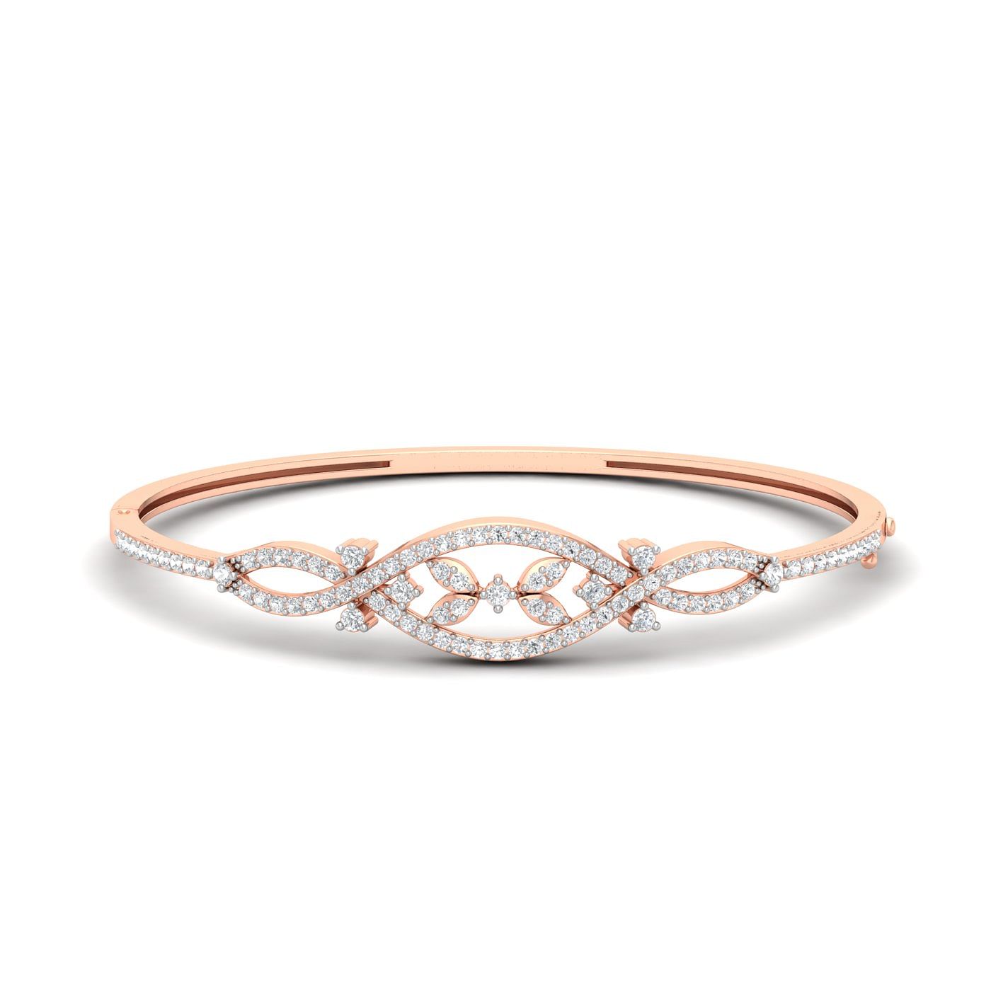 rose gold Twisted Diamond Bracelet for women