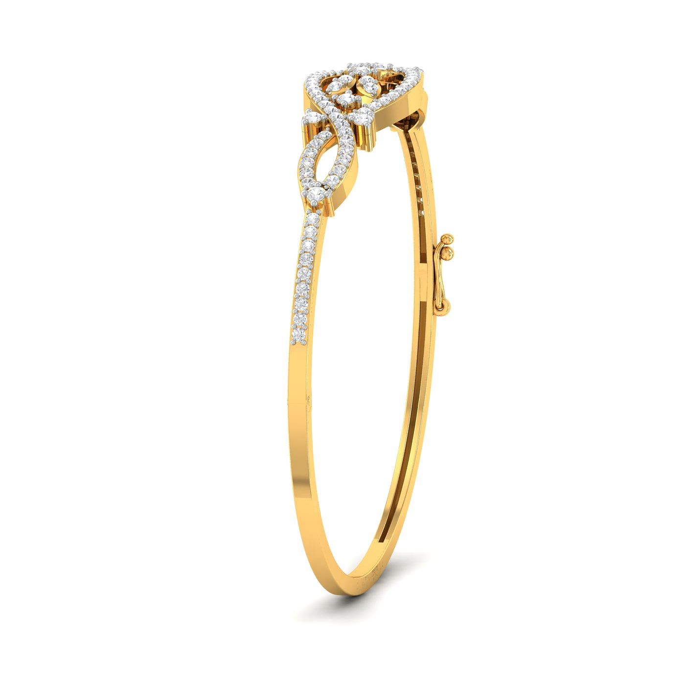 yellow gold Twisted Diamond Bracelet for women