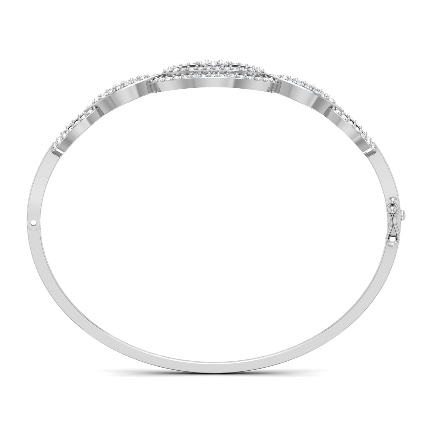 White gold Oval Petal Diamond Bracelet for women