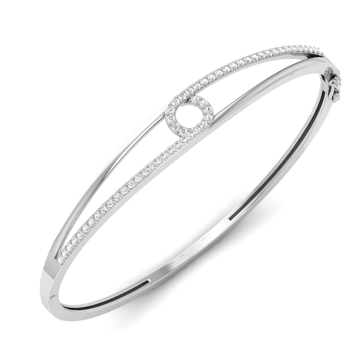 White Gold Double Layer Diamond Bracelet For Women