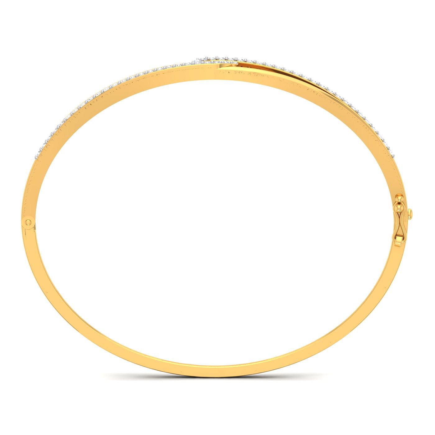 Yellow Gold Double Layer Diamond Bracelet For Women