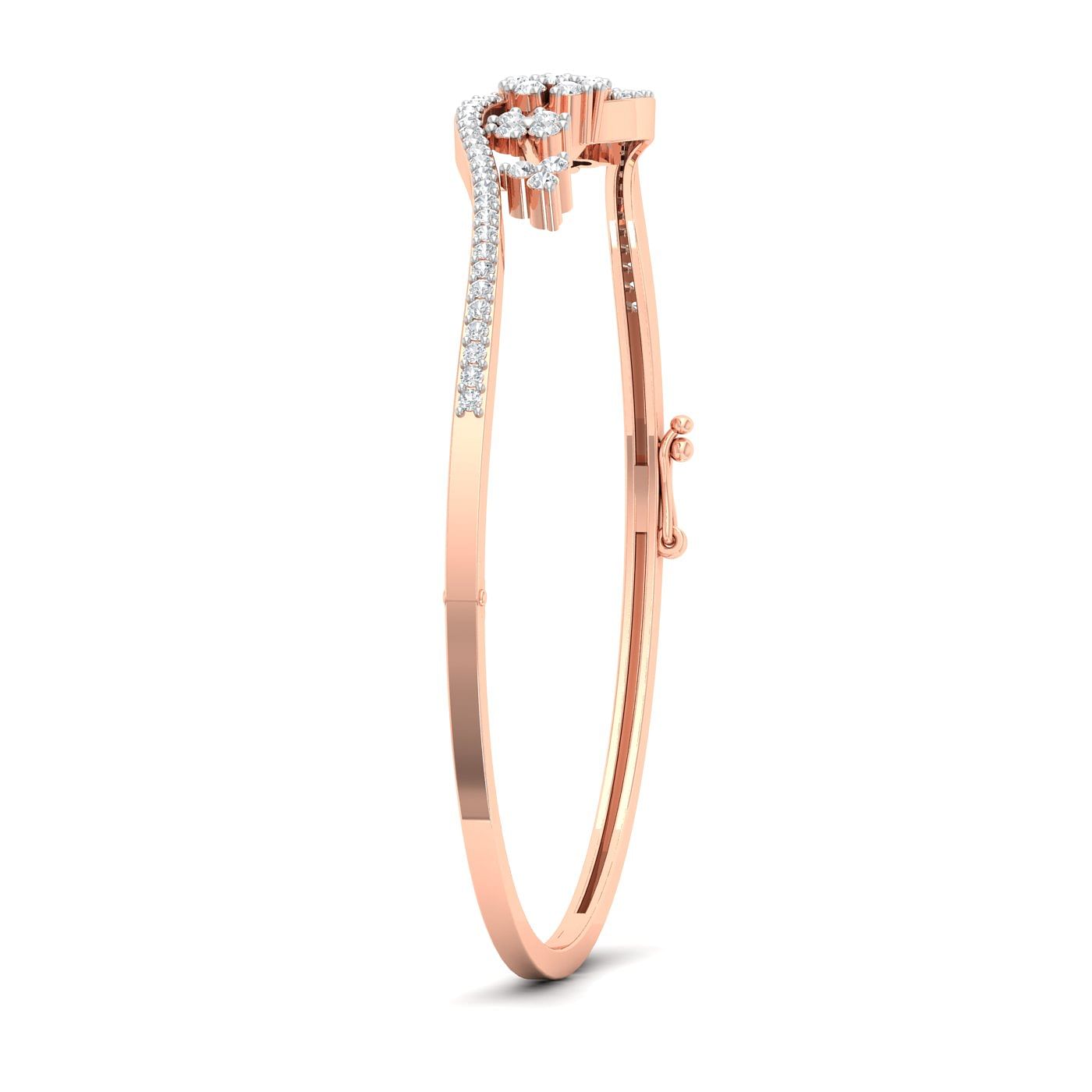 Rose gold Foxtail Diamond Bracelet for women