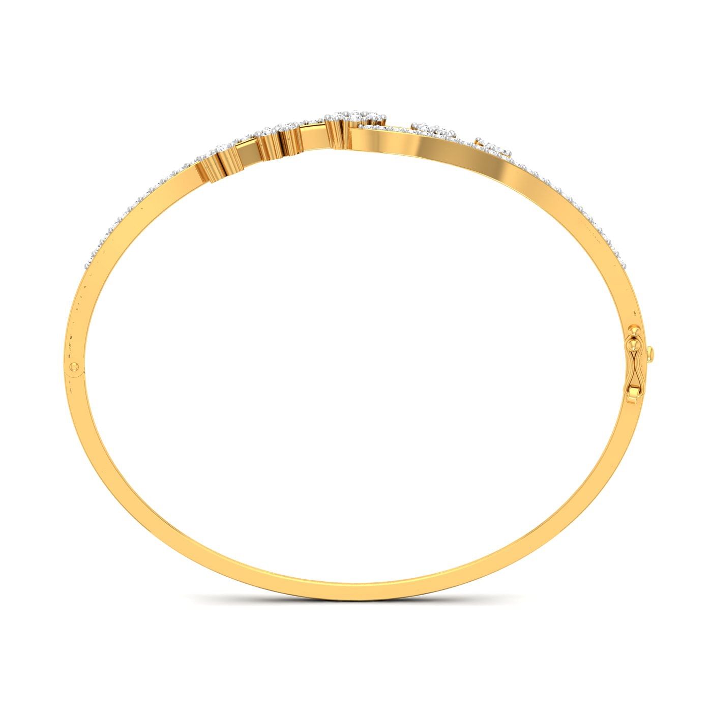 Yellow gold Foxtail Diamond Bracelet for women