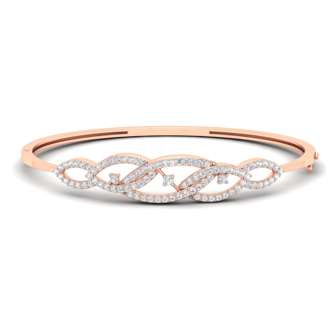 Rose gold Fixture Cluster Diamond Bracelet for women