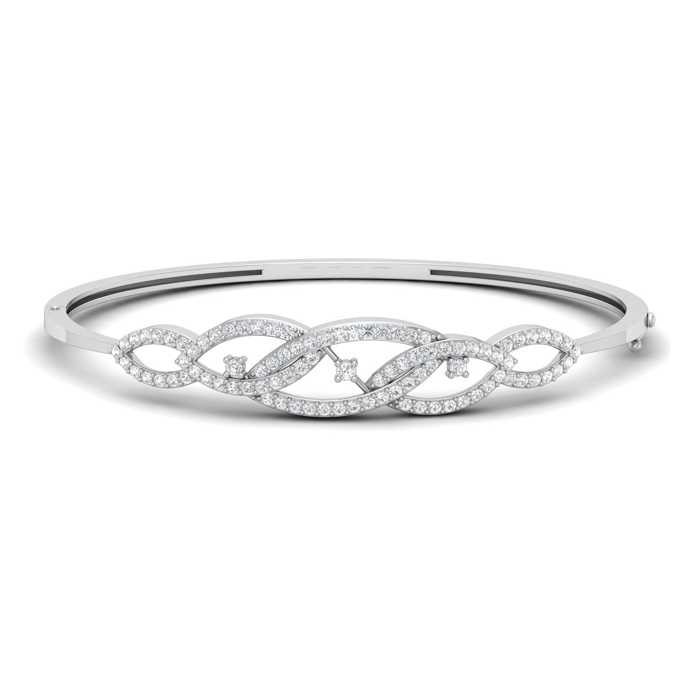 White gold Fixture Cluster Diamond Bracelet for women