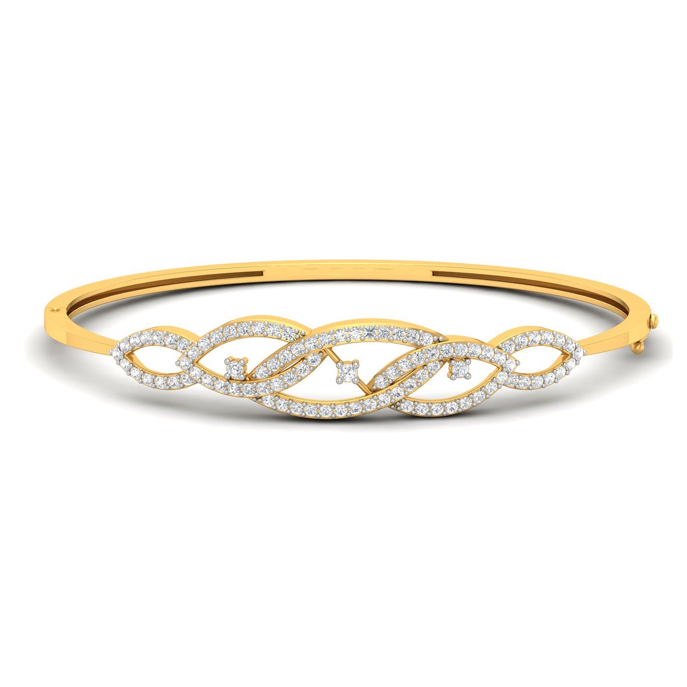 Yellow gold Fixture Cluster Diamond Bracelet for women