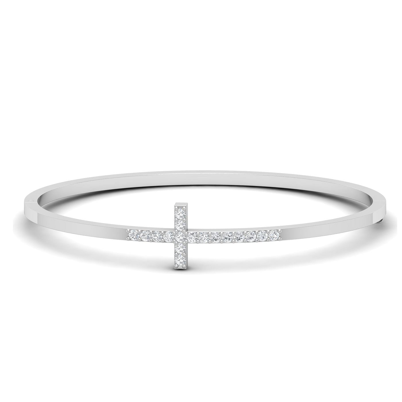 White gold Cross Contemporary Diamond Bracelet for office wear