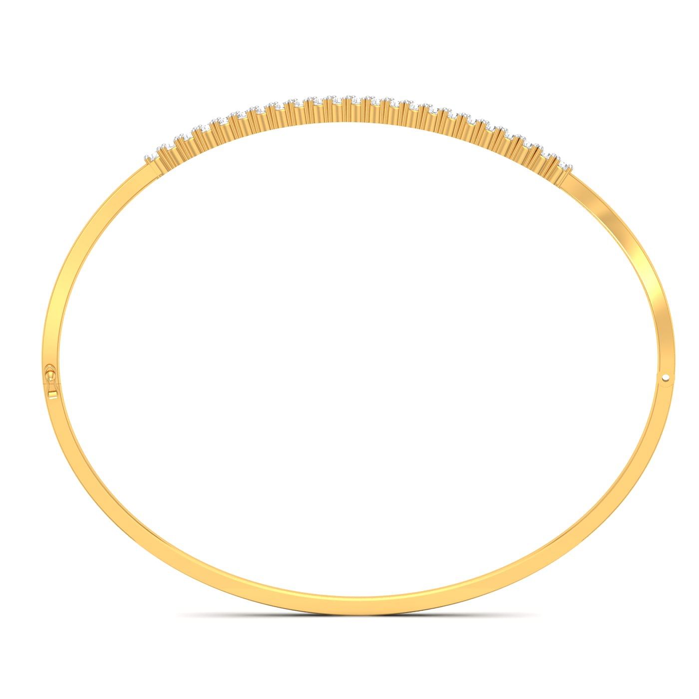 yellow gold Wavy Diamond Bracelet for office wear