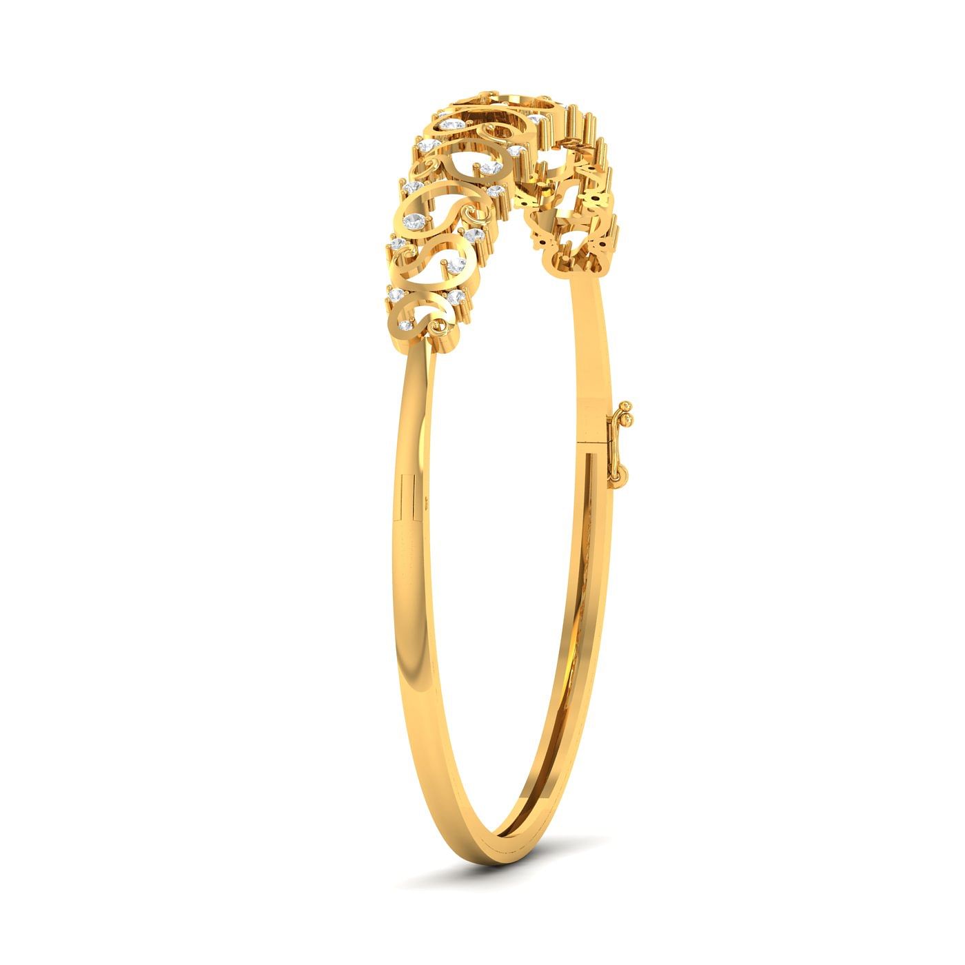 Yellow gold designer wedding Lita Diamond Bracelet