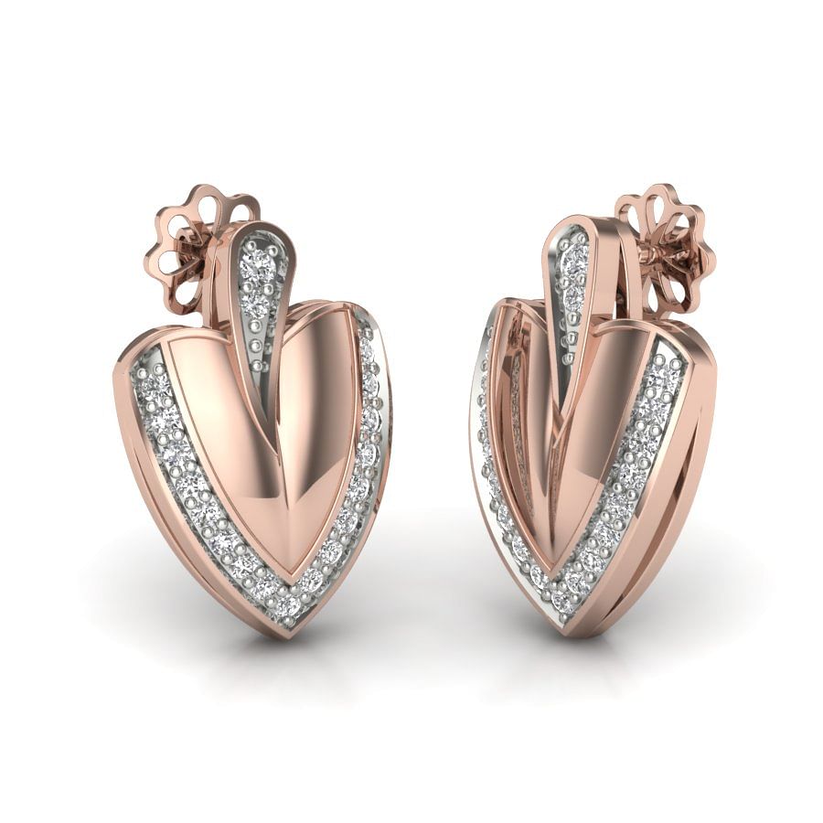 Stud earring rose gold diamond earring for women