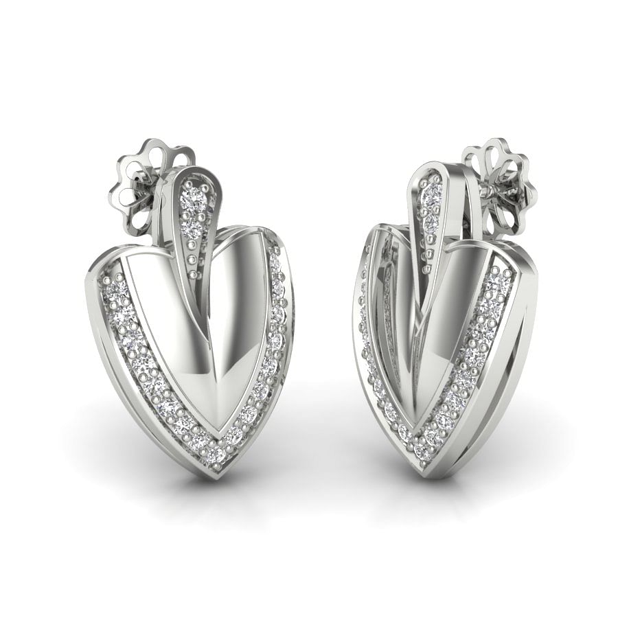 Stud earring white gold diamond earring for women | white gold stud earring