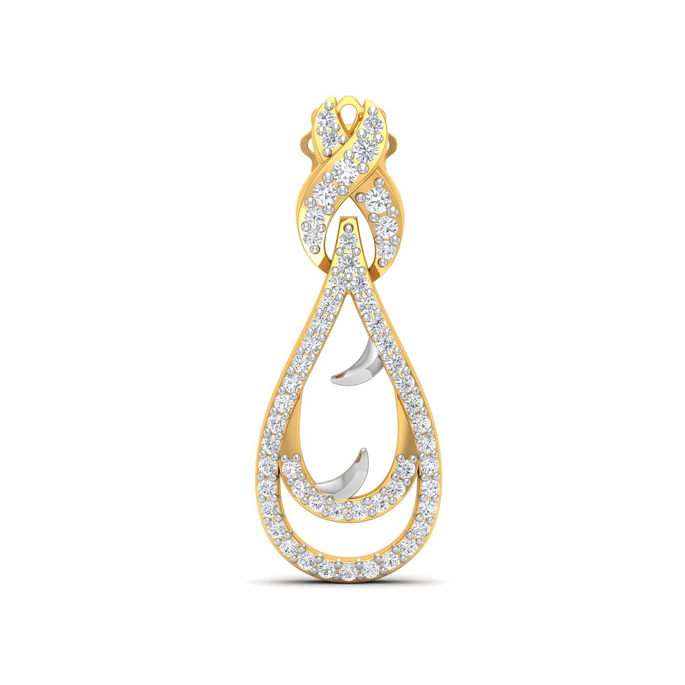 diamond hanging earrings | yellow gold diamond long hanging earring