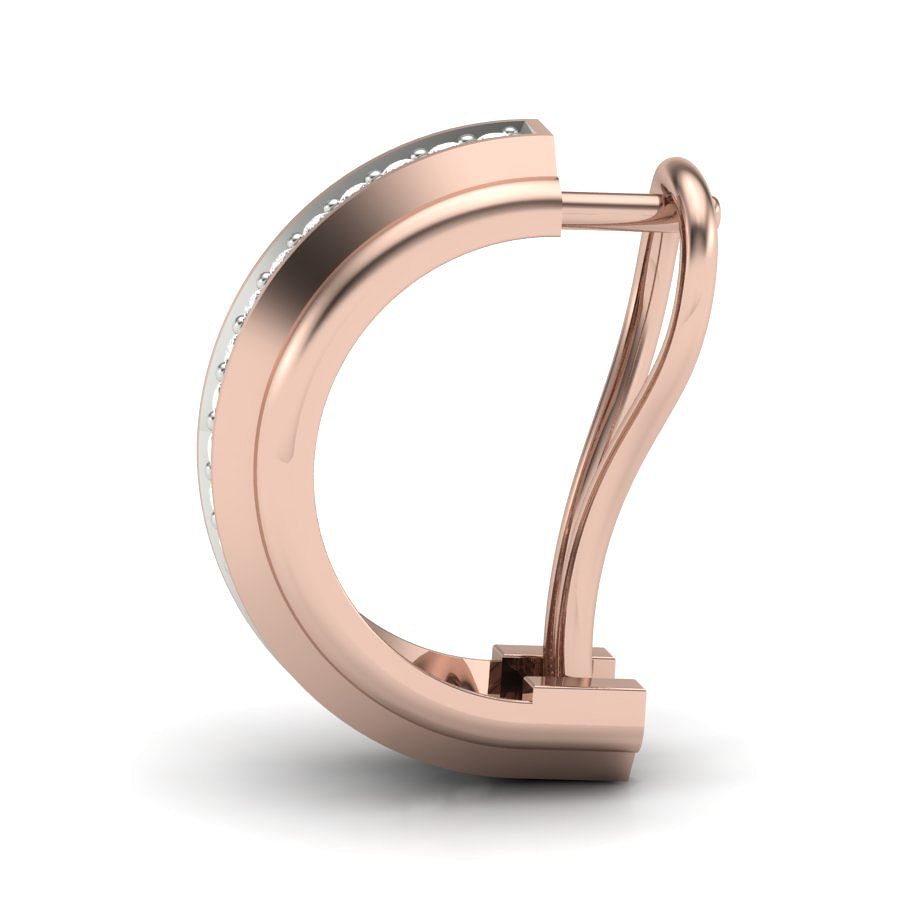 Hoop Style Rose Gold Diamond Earring For Women