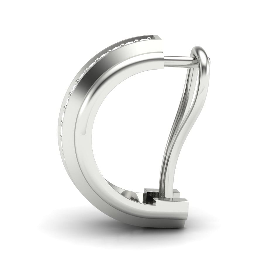 White Gold Hoop Style Diamond Earring For Women