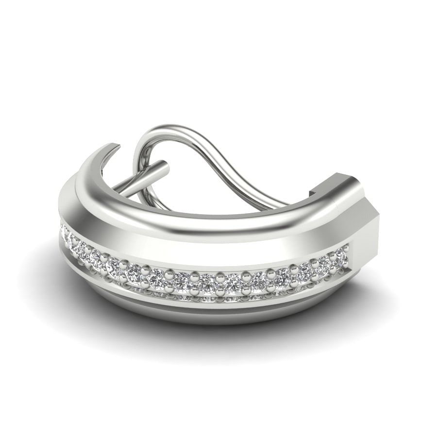White Gold Hoop Style Diamond Earring For Women