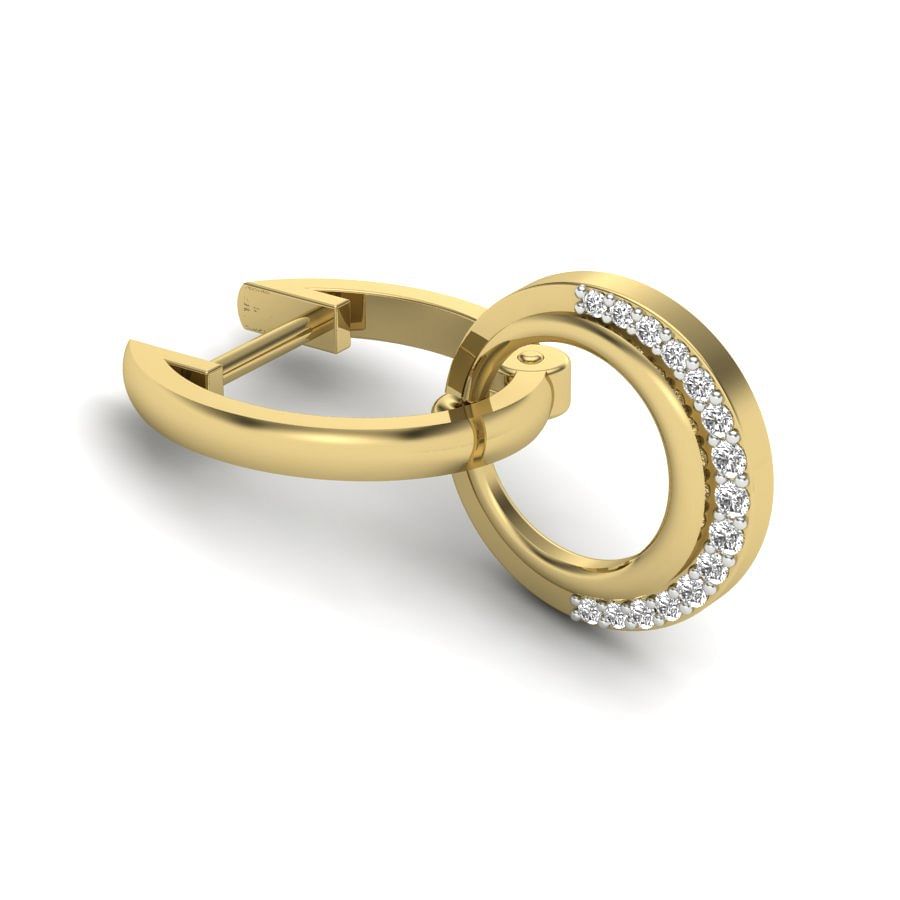 yellow gold diamond hoop earrings for women