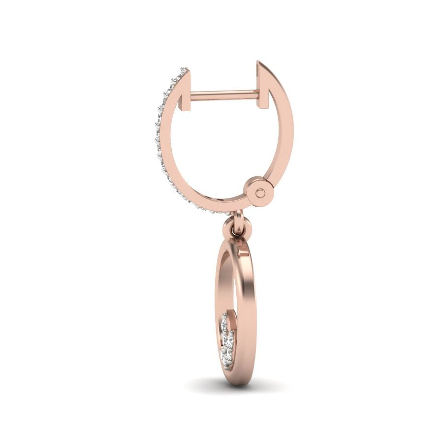 rose gold hoops with diamond drops