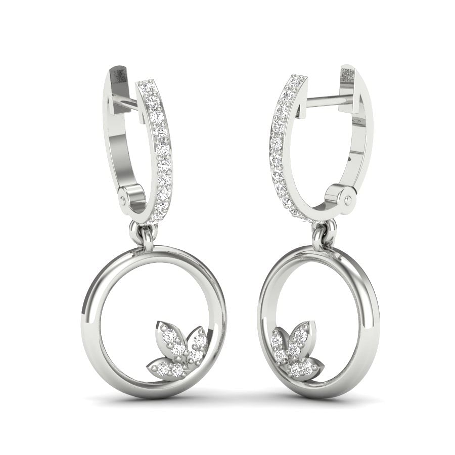 white gold hoops with diamond drops