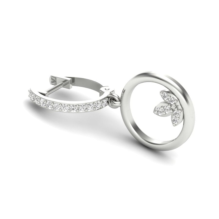white gold hoops with diamond drops